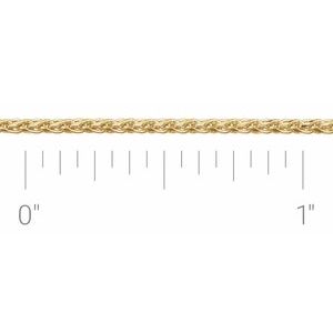 14K Yellow Gold 1.5 mm Diamond-Cut Wheat Chain by the Inch