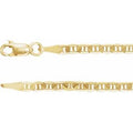 14K Yellow Gold 2.25 mm Curbed Anchor 24" Chain