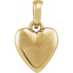 14K Yellow Gold Puffed Heart Pendant