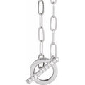 Sterling Silver .04 CTW Natural Diamond Toggle 16" Necklace