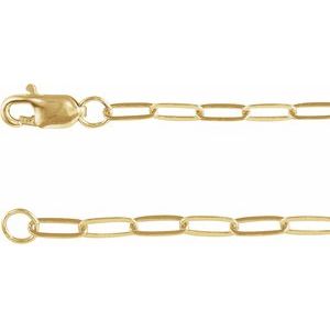 14K Yellow Gold-Filled 2.1 mm Paperclip-Style 24" Chain