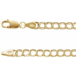 14K Yellow Gold-Filled 4 mm Double Link Curb 7" Chain