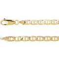 14K Yellow Gold 4.5 mm Curbed Anchor 24" Chain