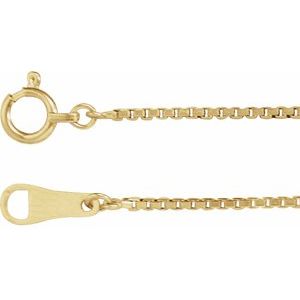 18K Yellow Gold 1 mm Box 18" Chain