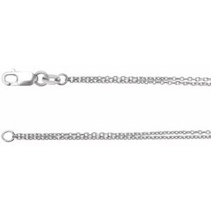 Sterling Silver 1 mm Diamond-Cut Double-Strand Cable 18" Chain