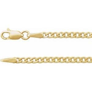 14K Yellow Gold 2.35 mm Curb 24" Chain