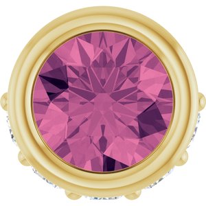 14K Yellow Gold Natural Pink Tourmaline & .07 CTW Natural Diamond Pendant
