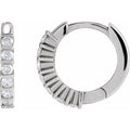Sterling Silver 1/5 CTW Natural Diamond 12.7 mm Hinged Hoop Earrings