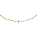 14K Yellow Gold Natural Swiss Blue Topaz 16" Necklace