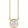 14K Yellow Gold Vermeil 1 CTW Lab-Grown Diamond Adjustable 16-18" Necklace