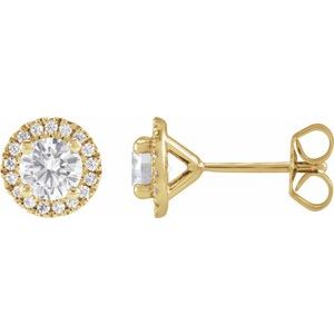 14K Yellow Gold 1 CTW Lab-Grown Diamond Cocktail-Style Stud Earrings