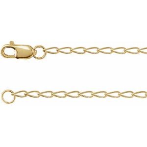 14K Yellow Gold-Filled 1.6 mm Elongated Curb 20" Chain