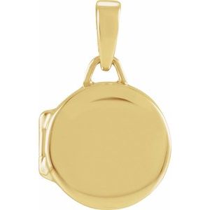 14K Yellow Gold Round Locket Pendant