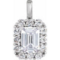 14K White Gold 1 1/2 CTW Lab-Grown Diamond Halo-Style Pendant