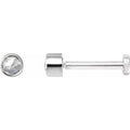 14K White Gold .04 CT Rose-Cut Natural Diamond Stud Earring