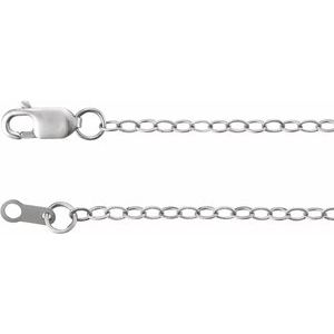 14K White Gold 1.8 mm Flat Cable 20" Chain