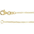 14K Yellow Gold 1.25 mm Paperclip-Style 6 1/2-7 1/2" Chain