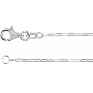 Sterling Silver 1.25 mm Paperclip-Style 6 1/2-7 1/2" Chain