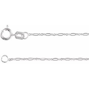 Sterling Silver 1.25 mm Figaro 20" Chain