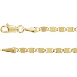 14K Yellow Gold 2.7 mm Mirror 20" Chain