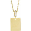 14K Yellow Gold .02 CTW Natural Diamond Engravable 16-18" Necklace