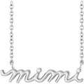 14K White Gold Mimi Lowercase Script 18" Necklace