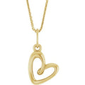 14K Yellow Gold Petite Heart 18" Necklace