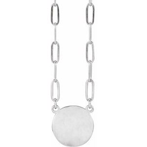 Sterling Silver Engravable Disc 16" Necklace