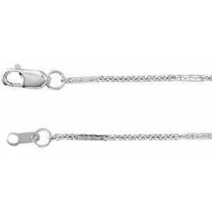 Sterling Silver 1.1 mm Dapped Cable 20" Chain