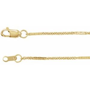 14K Yellow Gold-Filled 1.1 mm Dapped Cable 20" Chain