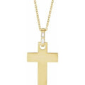14K Yellow Gold .03 CTW Natural Diamond Cross 16-18" Necklace Mounting