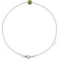 14K White Gold Natural Peridot  6 1/2-7-1/2" Bracelet