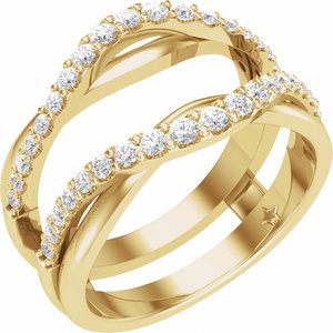 14K Yellow Gold 1/2 CTW Natural Diamond Ring Guard
