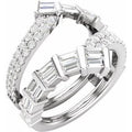 14K White Gold 1 1/4 Lab-Grown Diamond Ring Guard