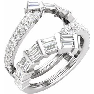 14K White Gold 1 1/4 Lab-Grown Diamond Ring Guard