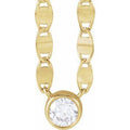 14K Yellow Gold 1/5 CT Natural Diamond 16" Necklace