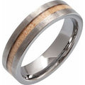 Tungsten Cypress Wood Inlay 8 mm Comfort-Fit Flat Band Size 13