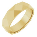 14K Yellow Gold 5.5 mm Geometric Faceted Flat Band Size 9.5