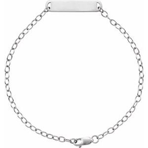 Sterling Silver Engravable Bar 7" Bracelet