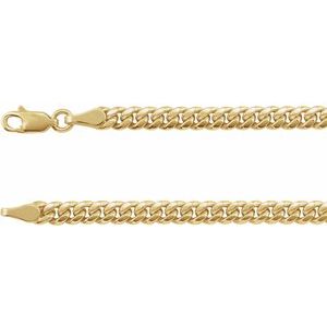 14K Yellow Gold 4.4 mm Hollow Miami Cuban Curb 24" Chain