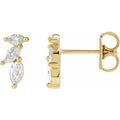 14K Yellow Gold 1/3 CTW Natural Diamond Nature-Inspired Earrings