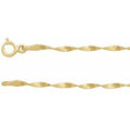 14K Yellow Gold 1.6 mm Twisted Herringbone 20" Chain