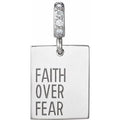 Sterling Silver .02 CTW Natural Diamond Faith Over Fear Pendant