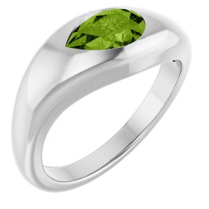 Sterling Silver Natural Peridot Ring
