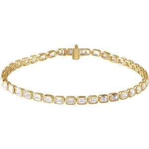 14K Yellow Gold Vermeil 6 CTW Lab-Grown Diamond Line 7" Bracelet