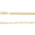 14K Yellow Gold 2.7 mm Curb & Paperclip-Style 18" Chain