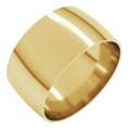 10K Yellow Gold 10 mm Ultra-Lightweight Comfort-Fit Half Round Band Size 9