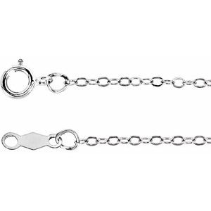 14K White Gold 1.3 mm Flat Cable 24" Chain