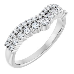 14K White Gold 3/8 CTW Lab-Grown Diamond Contour Band