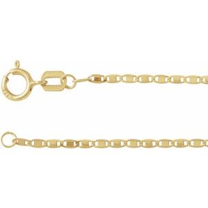 14K Yellow Gold 1.3 mm Mirror 24" Chain